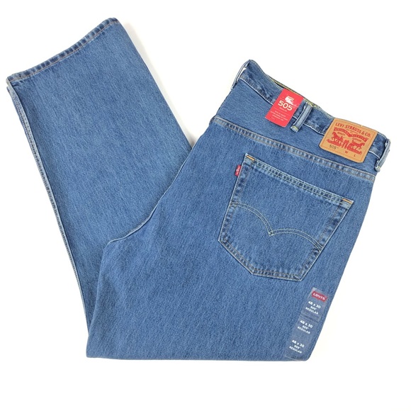 Levi's Other - Levis 505 Regular Fit Straight Blue Jeans 48x30